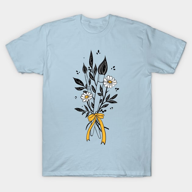 Paint Brush Bouquet T-Shirt by Ellen Wilberg